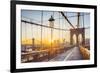 Usa, New York, Manhattan, Brooklyn Bridge at Sunrise-Alan Copson-Framed Photographic Print