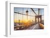 Usa, New York, Manhattan, Brooklyn Bridge at Sunrise-Alan Copson-Framed Photographic Print