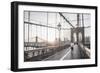 Usa, New York, Manhattan, Brooklyn Bridge at Sunrise-Alan Copson-Framed Photographic Print