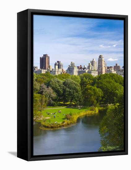 USA, New York, Manhattan, Central Park, Belvedere Lake-Alan Copson-Framed Stretched Canvas