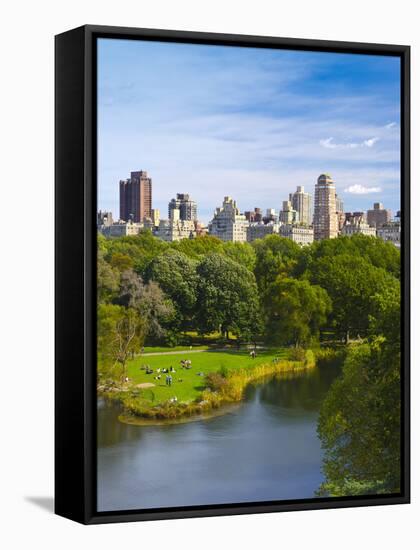 USA, New York, Manhattan, Central Park, Belvedere Lake-Alan Copson-Framed Stretched Canvas