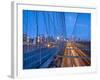 USA, New York, Manhattan, Downtown Financial District and Brooklyn Bridge-Alan Copson-Framed Photographic Print