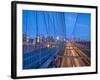 USA, New York, Manhattan, Downtown Financial District and Brooklyn Bridge-Alan Copson-Framed Photographic Print