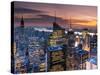 USA, New York, Manhattan, Empire State Building and Midtown from the Rockefeller Center-Alan Copson-Stretched Canvas