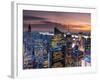 USA, New York, Manhattan, Empire State Building and Midtown from the Rockefeller Center-Alan Copson-Framed Photographic Print