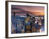 USA, New York, Manhattan, Empire State Building and Midtown from the Rockefeller Center-Alan Copson-Framed Photographic Print