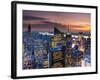 USA, New York, Manhattan, Empire State Building and Midtown from the Rockefeller Center-Alan Copson-Framed Photographic Print