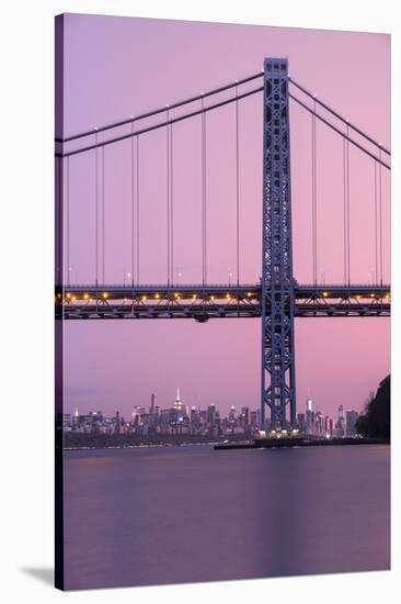 USA, New York, Manhattan, George Washington Bridge & the Hudson river-Christian Heeb-Stretched Canvas