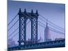 USA, New York, Manhattan, Manhattam Bridge and Empire State Building-Alan Copson-Mounted Photographic Print