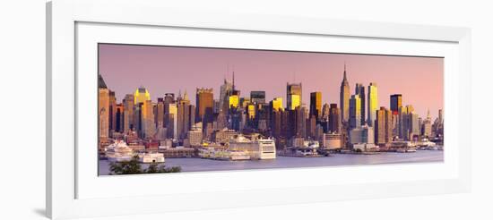 USA, New York, Manhattan, Midtown across the Hudson River-Alan Copson-Framed Photographic Print
