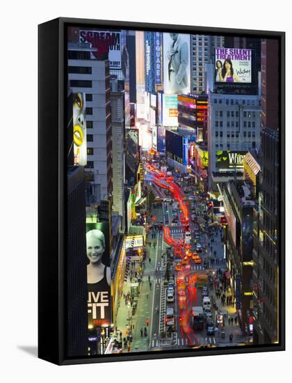 USA, New York, Manhattan, Midtown, Broadway Towards Times Square-Alan Copson-Framed Stretched Canvas