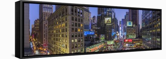 Usa, New York, Manhattan, Midtown, Broadway Towards Times Square-Alan Copson-Framed Stretched Canvas