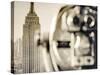 USA, New York, Manhattan, Midtown, Empire State Building from Top of the Rock, Rockefeller Center, -Alan Copson-Stretched Canvas