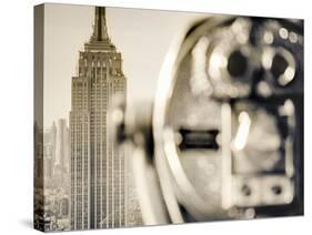 USA, New York, Manhattan, Midtown, Empire State Building from Top of the Rock, Rockefeller Center, -Alan Copson-Stretched Canvas