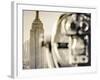 USA, New York, Manhattan, Midtown, Empire State Building from Top of the Rock, Rockefeller Center, -Alan Copson-Framed Photographic Print