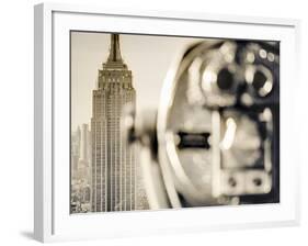 USA, New York, Manhattan, Midtown, Empire State Building from Top of the Rock, Rockefeller Center, -Alan Copson-Framed Photographic Print