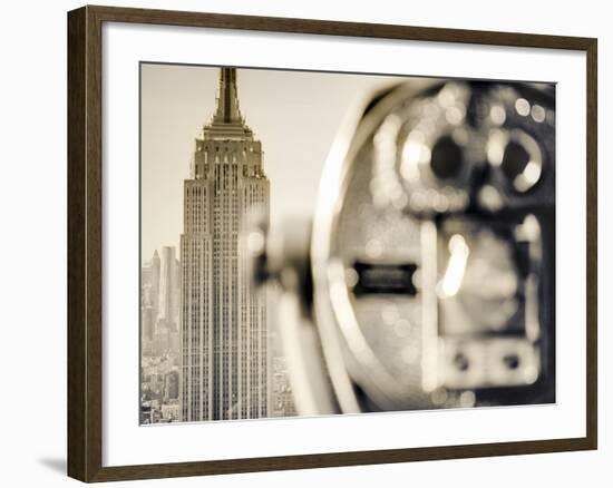 USA, New York, Manhattan, Midtown, Empire State Building from Top of the Rock, Rockefeller Center, -Alan Copson-Framed Photographic Print