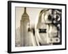 USA, New York, Manhattan, Midtown, Empire State Building from Top of the Rock, Rockefeller Center, -Alan Copson-Framed Photographic Print