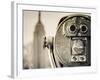 USA, New York, Manhattan, Midtown, Empire State Building from Top of the Rock, Rockefeller Center, -Alan Copson-Framed Photographic Print