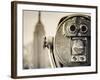 USA, New York, Manhattan, Midtown, Empire State Building from Top of the Rock, Rockefeller Center, -Alan Copson-Framed Photographic Print