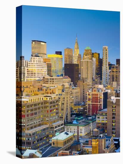 USA, New York, Manhattan, Midtown Skyline and Chrysler Building-Alan Copson-Stretched Canvas