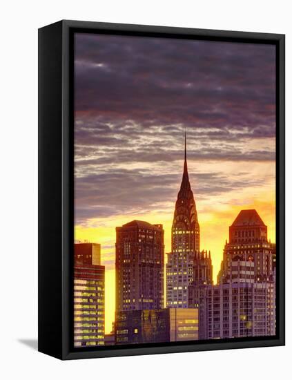 USA, New York, Manhattan, Midtown Skyline and Chrysler Building-Alan Copson-Framed Stretched Canvas