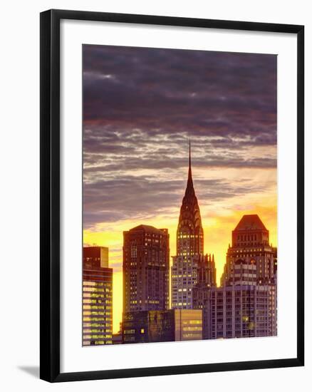 USA, New York, Manhattan, Midtown Skyline and Chrysler Building-Alan Copson-Framed Photographic Print