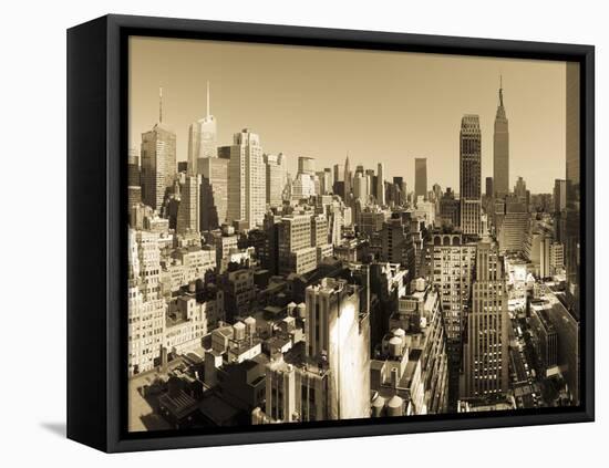 USA, New York, Manhattan, Midtown Skyline Including Empire State Building-Alan Copson-Framed Stretched Canvas