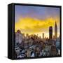 USA, New York, Manhattan, Midtown Skyline Including Empire State Building-Alan Copson-Framed Stretched Canvas