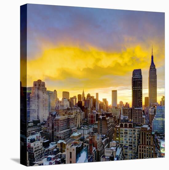 USA, New York, Manhattan, Midtown Skyline Including Empire State Building-Alan Copson-Stretched Canvas