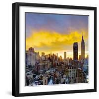 USA, New York, Manhattan, Midtown Skyline Including Empire State Building-Alan Copson-Framed Photographic Print