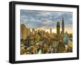 USA, New York, Manhattan, Midtown Skyline Including Empire State Building-Alan Copson-Framed Photographic Print