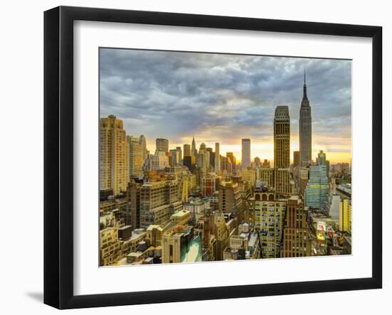 USA, New York, Manhattan, Midtown Skyline Including Empire State Building-Alan Copson-Framed Photographic Print