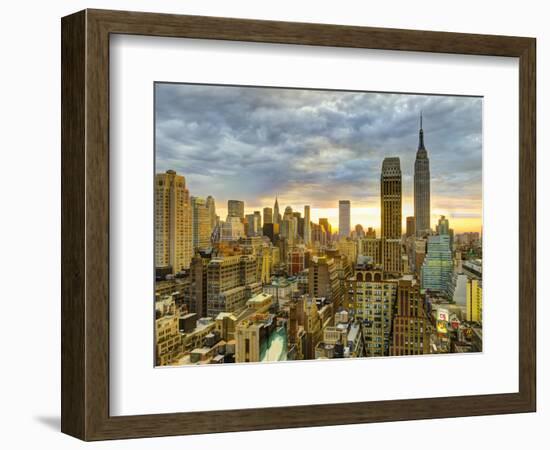 USA, New York, Manhattan, Midtown Skyline Including Empire State Building-Alan Copson-Framed Photographic Print