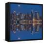 USA, New York, Manhattan, Midtown Skyline seen from New Jersey-Christian Heeb-Framed Stretched Canvas
