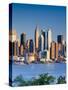 USA, New York, Manhattan, Midtown Skyline with the Empitre State Building across the Hudson River-Alan Copson-Stretched Canvas