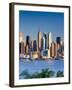 USA, New York, Manhattan, Midtown Skyline with the Empitre State Building across the Hudson River-Alan Copson-Framed Photographic Print