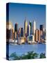 USA, New York, Manhattan, Midtown Skyline with the Empitre State Building across the Hudson River-Alan Copson-Stretched Canvas