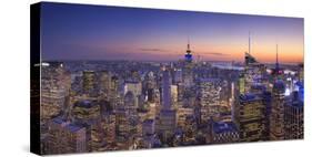 Usa, New York, Manhattan, Top of the Rock Observatory, Midtown Manhattan and Empire State Building-Michele Falzone-Stretched Canvas