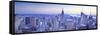 Usa, New York, Manhattan, Top of the Rock Observatory, Midtown Manhattan and Empire State Building-Michele Falzone-Framed Stretched Canvas