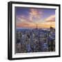 Usa, New York, Manhattan, Top of the Rock Observatory, Midtown Manhattan and Empire State Building-Michele Falzone-Framed Premium Photographic Print