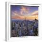Usa, New York, Manhattan, Top of the Rock Observatory, Midtown Manhattan and Empire State Building-Michele Falzone-Framed Premium Photographic Print