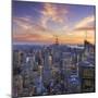 Usa, New York, Manhattan, Top of the Rock Observatory, Midtown Manhattan and Empire State Building-Michele Falzone-Mounted Premium Photographic Print