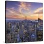 Usa, New York, Manhattan, Top of the Rock Observatory, Midtown Manhattan and Empire State Building-Michele Falzone-Stretched Canvas