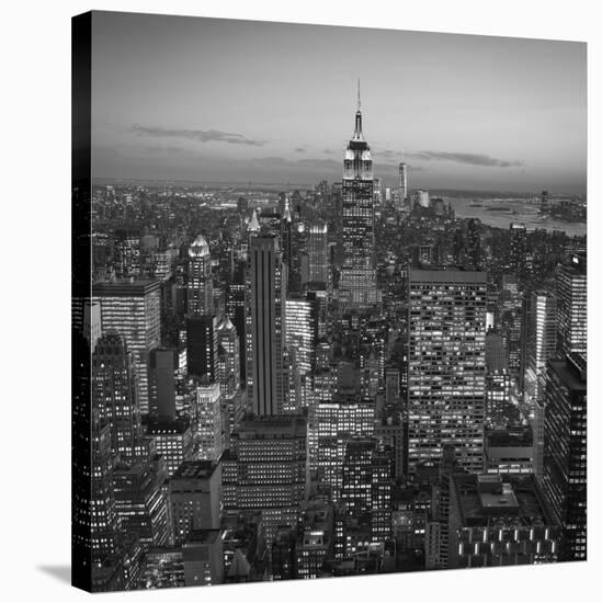 Usa, New York, Manhattan, Top of the Rock Observatory, Midtown Manhattan and Empire State Building-Michele Falzone-Stretched Canvas