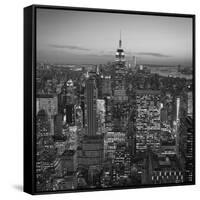 Usa, New York, Manhattan, Top of the Rock Observatory, Midtown Manhattan and Empire State Building-Michele Falzone-Framed Stretched Canvas