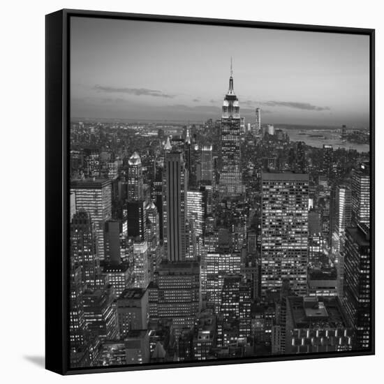 Usa, New York, Manhattan, Top of the Rock Observatory, Midtown Manhattan and Empire State Building-Michele Falzone-Framed Stretched Canvas