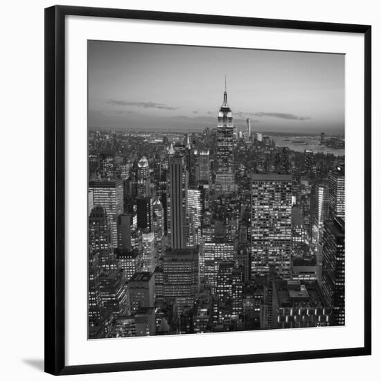 Usa, New York, Manhattan, Top of the Rock Observatory, Midtown Manhattan and Empire State Building-Michele Falzone-Framed Premium Photographic Print