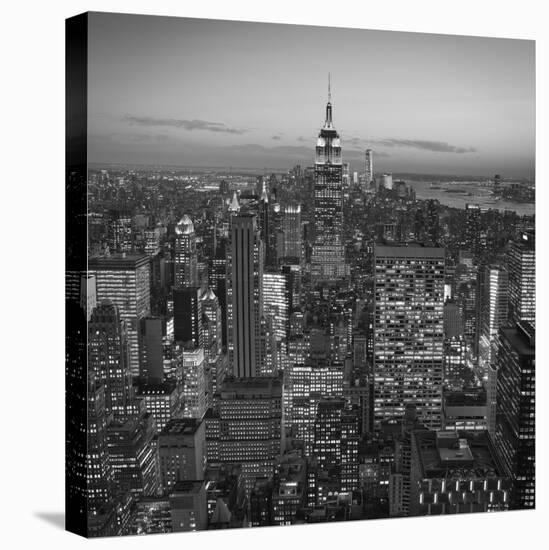 Usa, New York, Manhattan, Top of the Rock Observatory, Midtown Manhattan and Empire State Building-Michele Falzone-Stretched Canvas