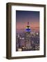 Usa, New York, Manhattan, Top of the Rock Observatory, Midtown Manhattan and Empire State Building-Michele Falzone-Framed Premium Photographic Print